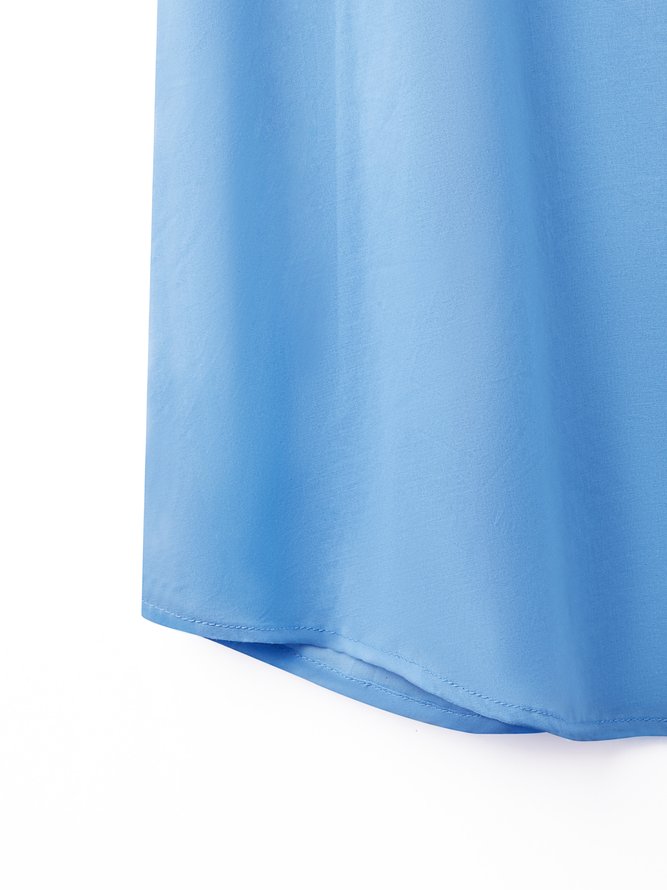 Women Plain Loose Casual Crew Neck Long sleeve Cotton and Linen Tunic Top