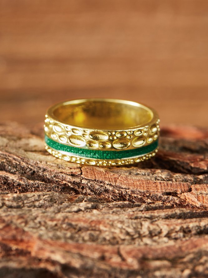 Vintage Cloisonne Gold Ring