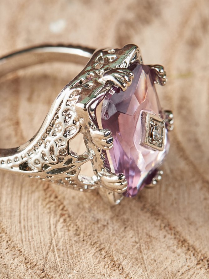 Amethyst Zircon Ring