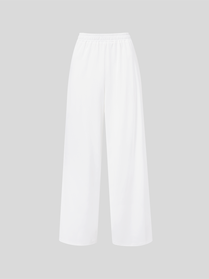 Summer Outfits Elegant Plain Suits Sleeveless Flowy Tank Top and Pockets Trousers Pants Two-Piece Sets