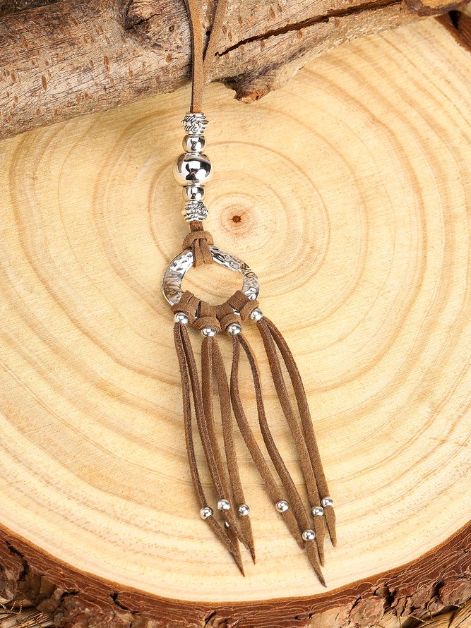 Beach Ethnic Versatile Leather Rope Long Necklace