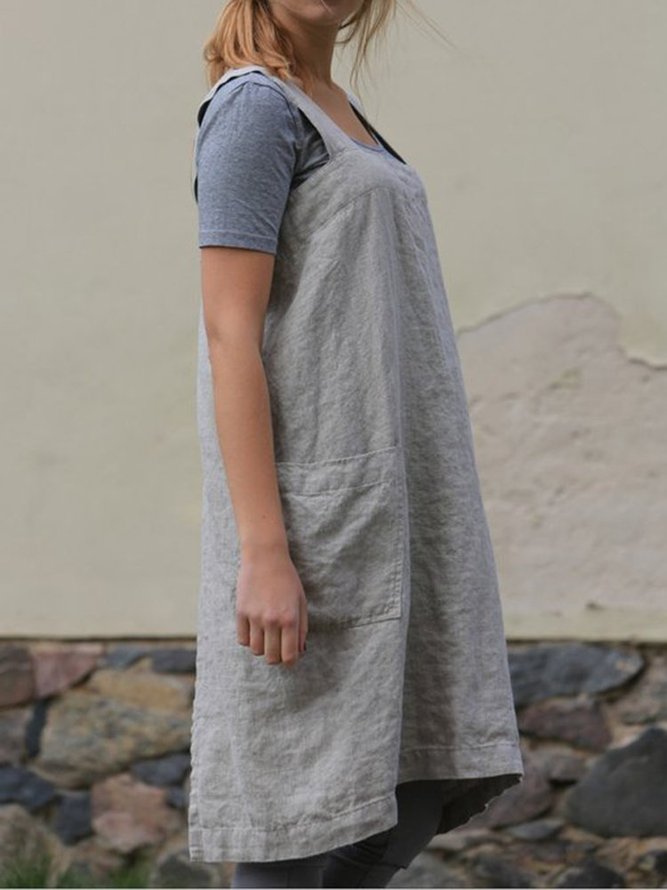 Sleeveless Apron Garden Work Pinafore Dress