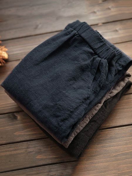 Casual Solid Long Cotton Linen Pants Trousers