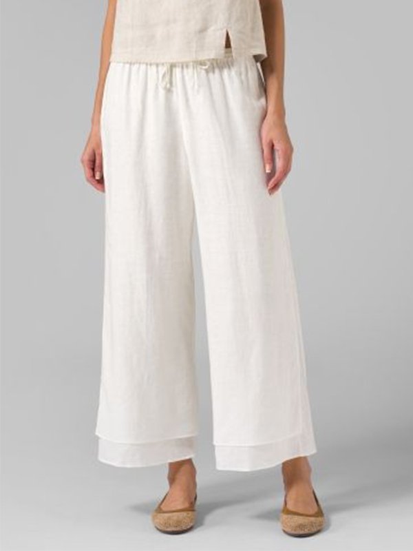 Women Cotton Casual Pants Solid Pants