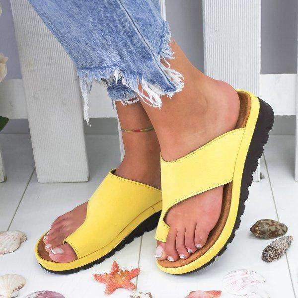 Women Fashion Style Peep Toe Slip-On Wedges Sandals