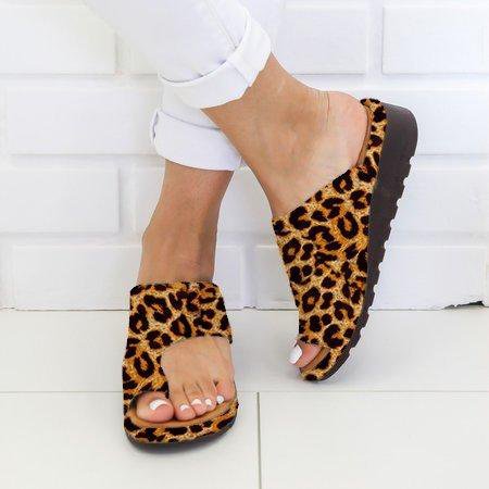 Women Fashion Style Peep Toe Slip-On Wedges Sandals