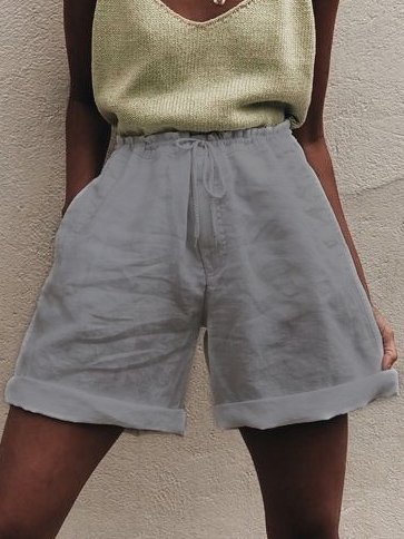 Casual Solid Shorts Summer Plain Shorts