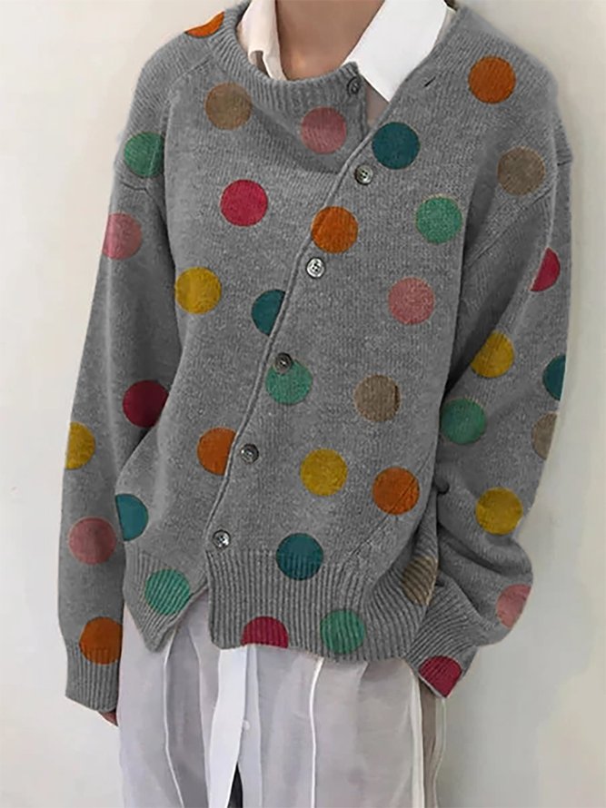 Acrylic Casual Polka Dots Sweater