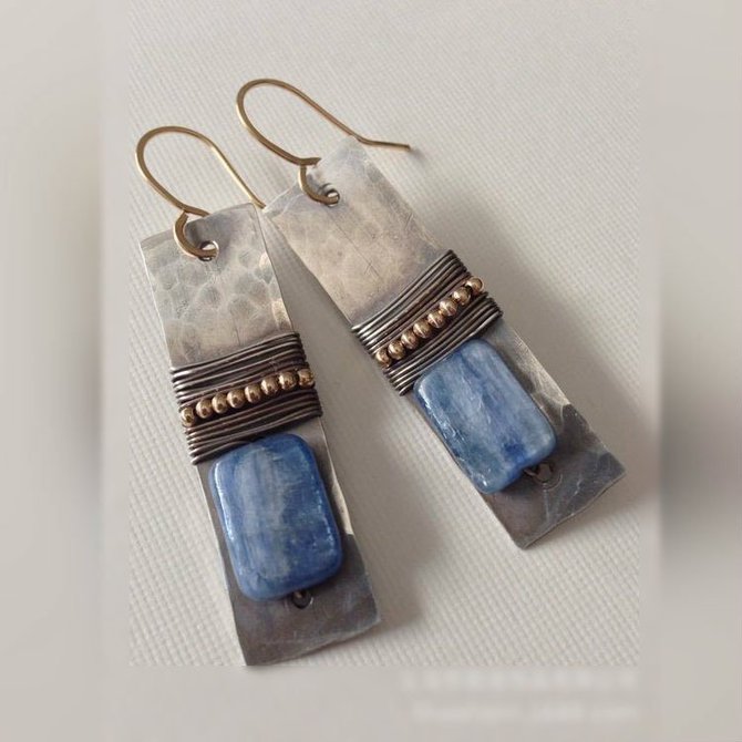 Women Vintage Blue Alloy Earrings