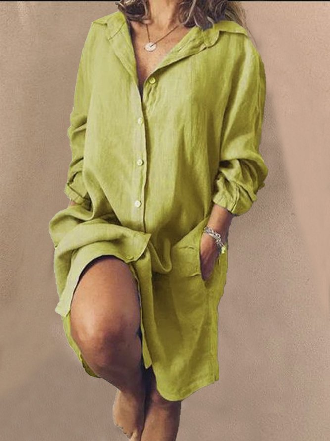 Women V Neck Long Sleeve Casual Women Dress