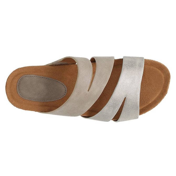 Pi Clue Artificial Leather Block Heel Slipper