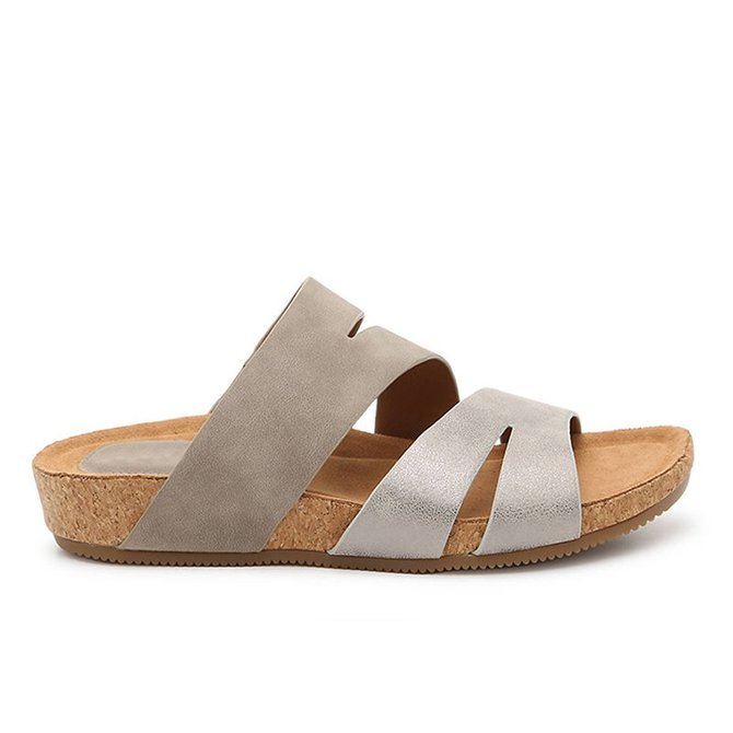 Pi Clue Artificial Leather Block Heel Slipper