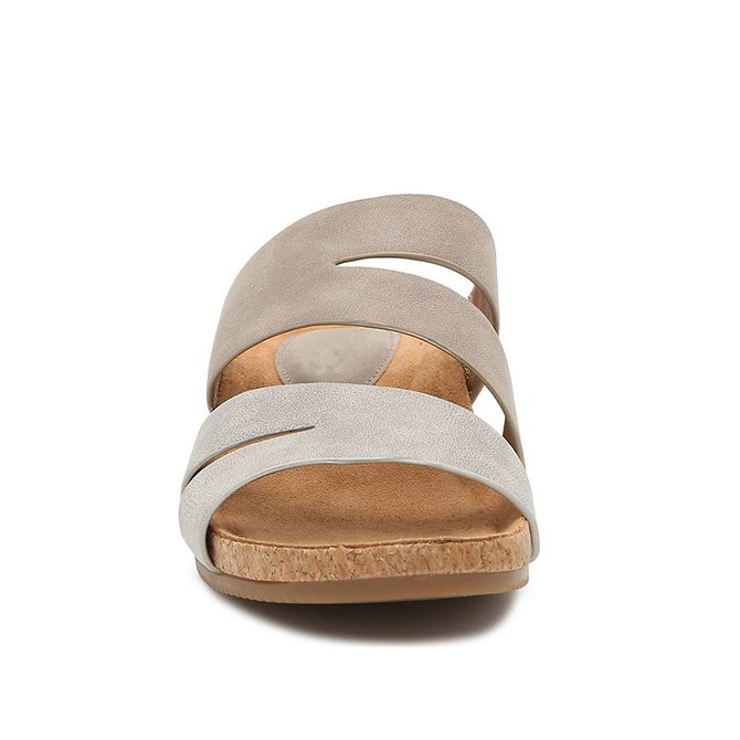 Pi Clue Artificial Leather Block Heel Slipper