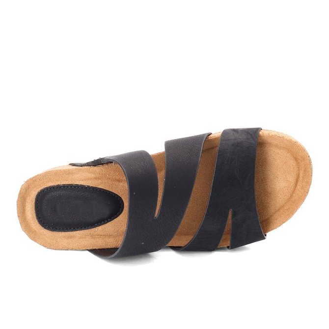 Pi Clue Artificial Leather Block Heel Slipper