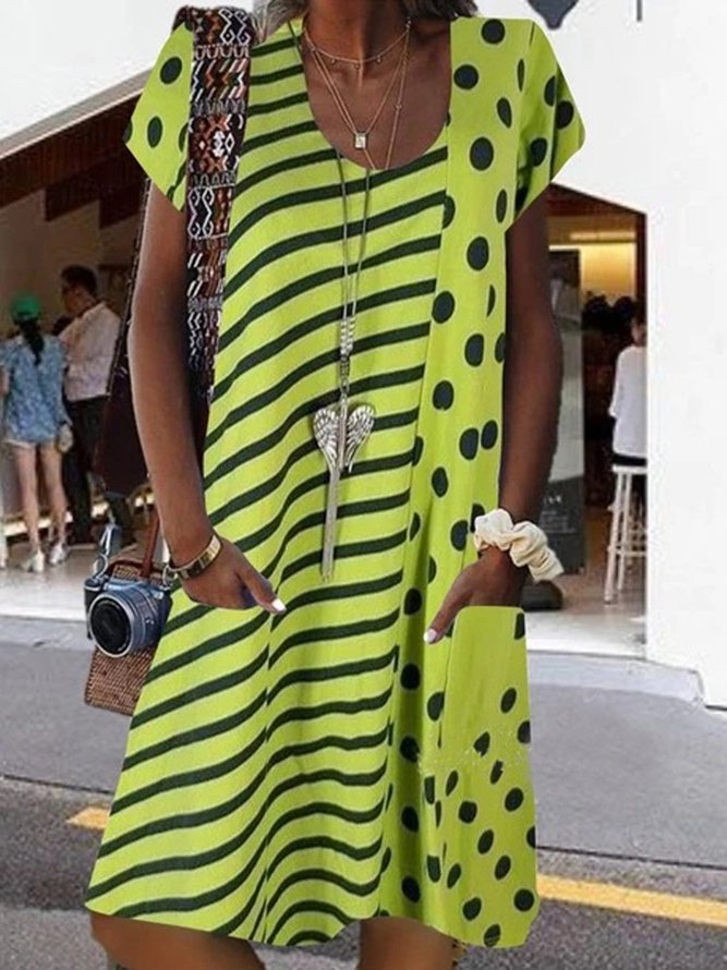 yellow dress with white polka dots