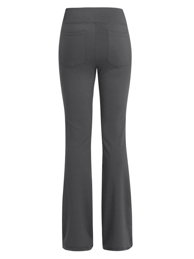 Bootcut Yoga Pants High Waist Flare Pants Stretch Bootleg Solid Plus Size Workout Pants with Pockets
