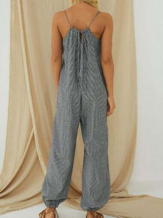 Women Summer Soft Striped Jumpsuits