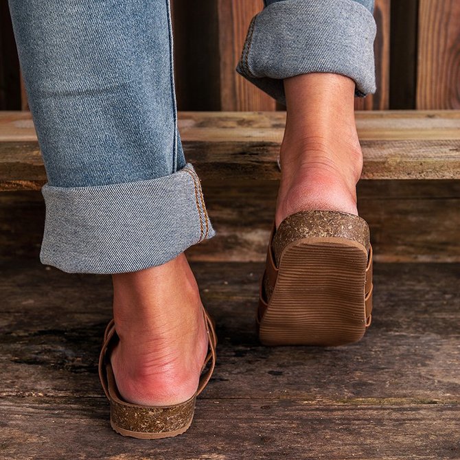 Pi Clue Artificial Leather Block Heel Slipper