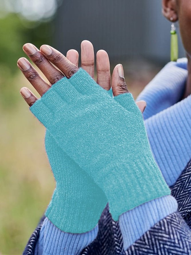 Vintage Statement Plain Fingerless Casual Gloves