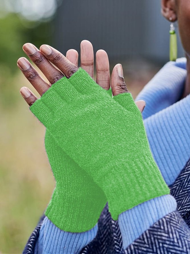 Vintage Statement Plain Fingerless Casual Gloves