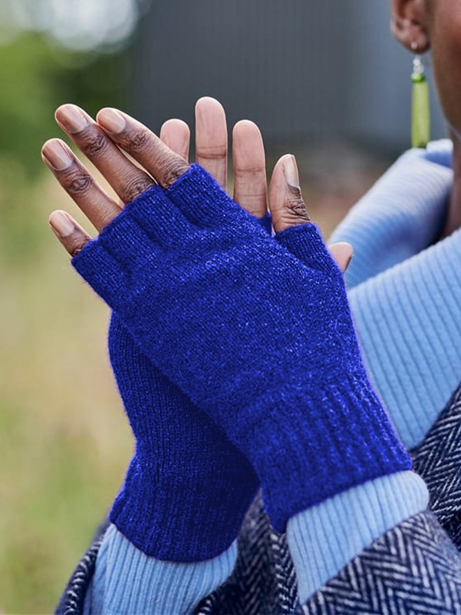 Vintage Statement Plain Fingerless Casual Gloves