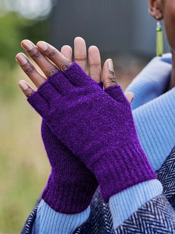 Vintage Statement Plain Fingerless Casual Gloves