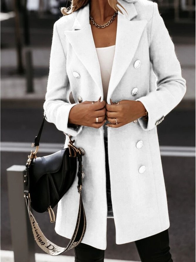 Long Sleeve Wool Blend Casual Coats Overcoat