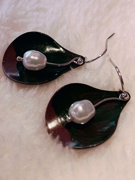 Green Vintage Alloy Earrings