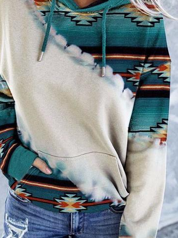 Tribal Pattern Cotton Blends Sweatshirts