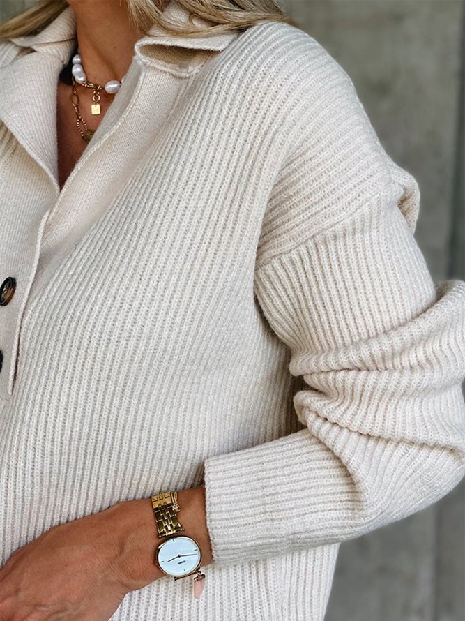 Simple Loose Polo Sweater