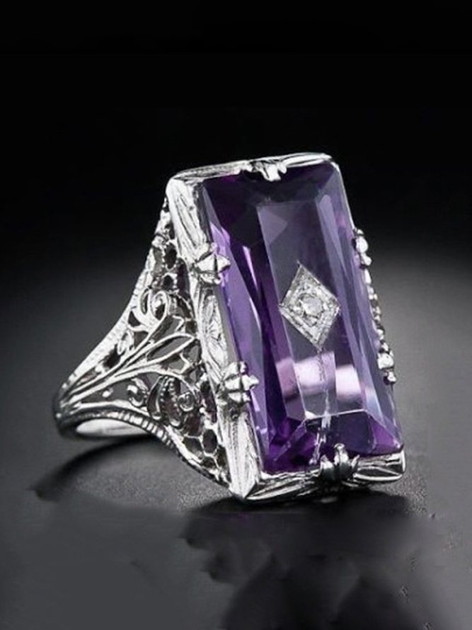 Amethyst Zircon Ring
