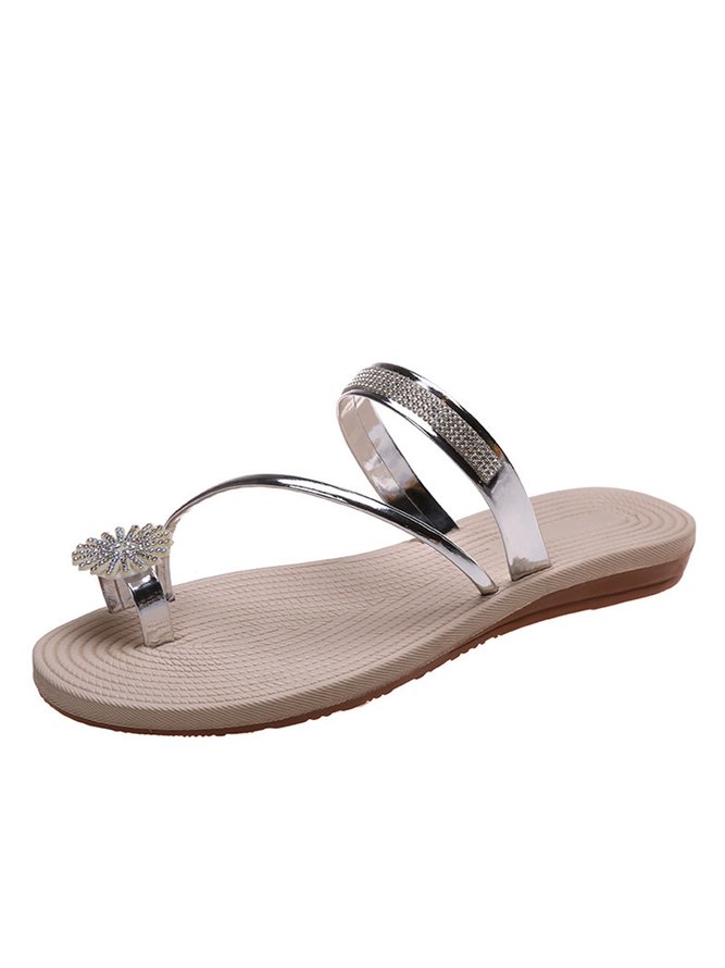 Women's Beach Resort Rhinestone Slip-On Flip Flop Sandals