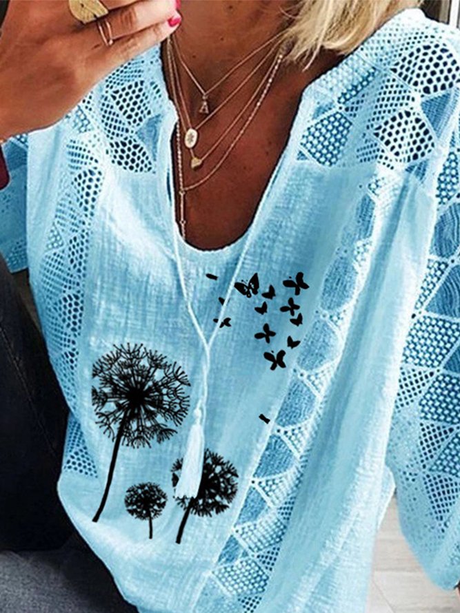 V Neck Dandelion Loose Top