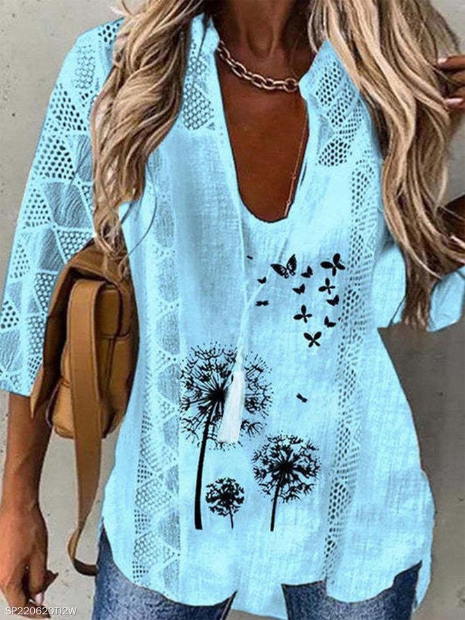 V Neck Dandelion Loose Top