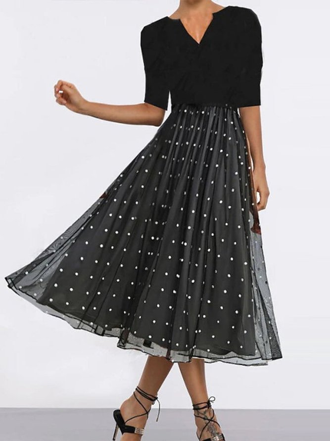 Polka Dots Regular Fit Elegant Dresses