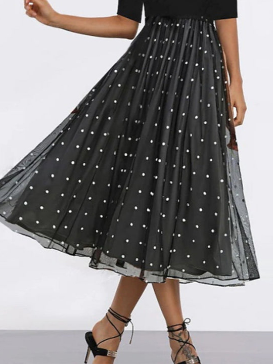Polka Dots Regular Fit Elegant Dresses