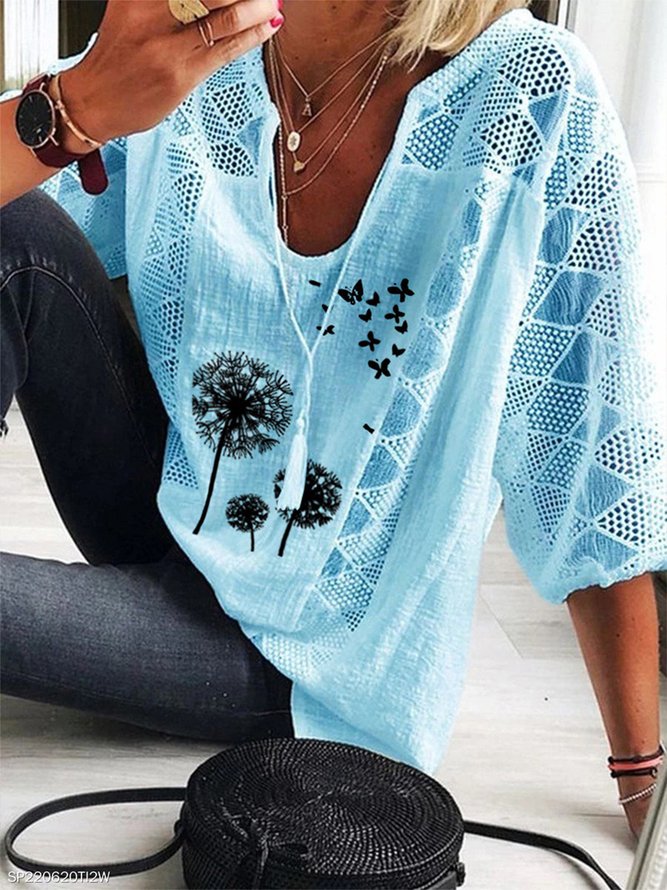 V Neck Dandelion Loose Top