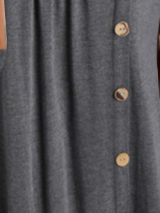 Women Color Block Square Neck Button Flowy Long Sleeve Tunic