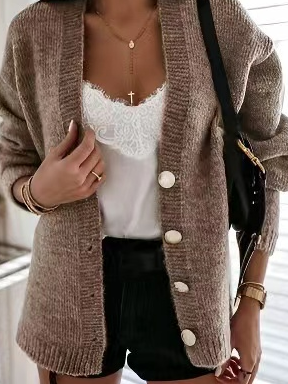 Plain Casual Sweater Coat