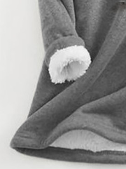 Women Casual Crew Neck Fun Cat Winter Warm Fleece Lined Pullover Sweatshirt