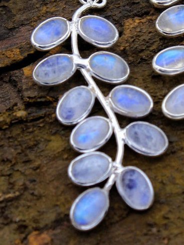 Boho Vacation Wedding Opal Moonstone Leaf Earrings