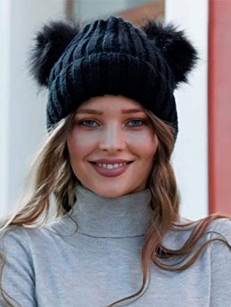 Casual Retro Twist Knit Big Ball Beanie Autumn Winter Thickened Warm Accessories