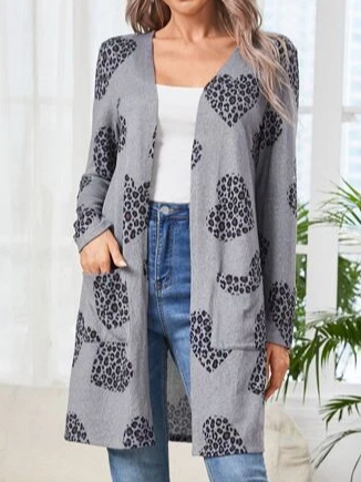Leopard Loose Casual Other Coat
