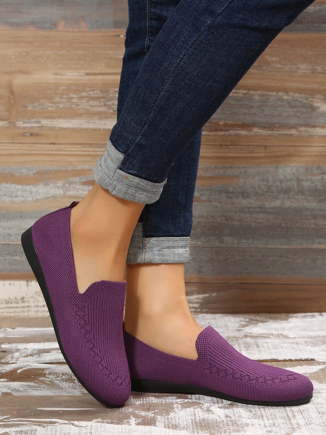 Breathable Mesh Fabric Plus Size Casual Slip On Flat Shoes