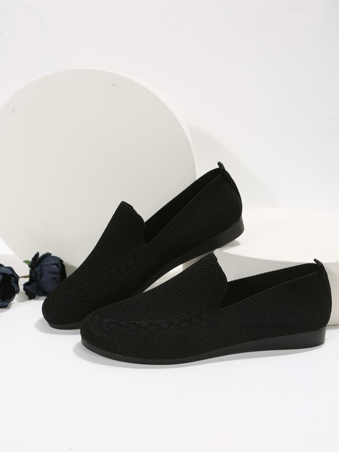 Breathable Mesh Fabric Plus Size Casual Slip On Flat Shoes