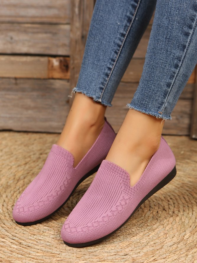 Breathable Mesh Fabric Plus Size Casual Slip On Flat Shoes