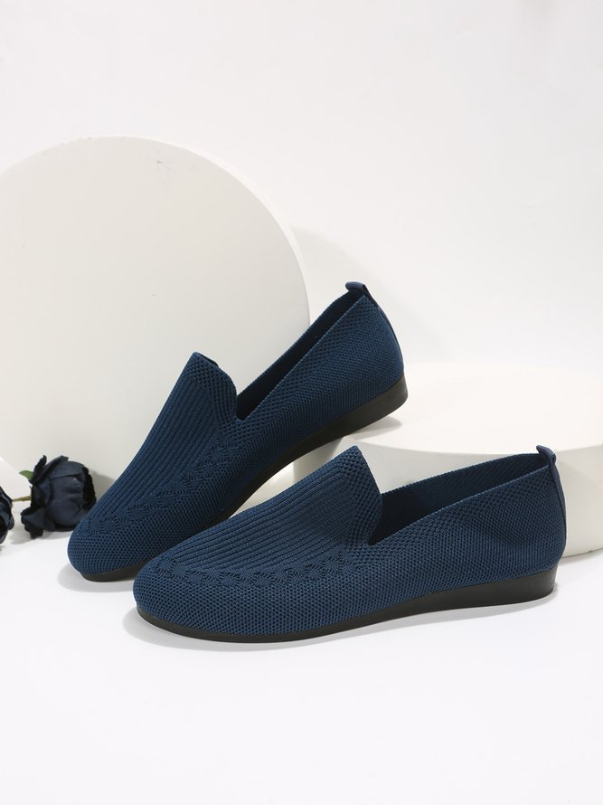 Breathable Mesh Fabric Plus Size Casual Slip On Flat Shoes