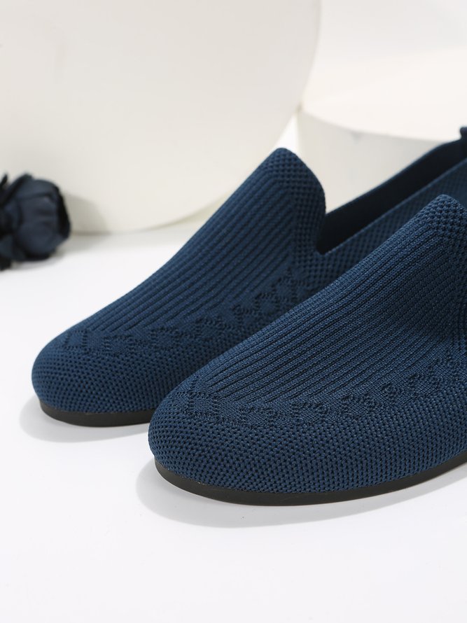 Breathable Mesh Fabric Plus Size Casual Slip On Flat Shoes