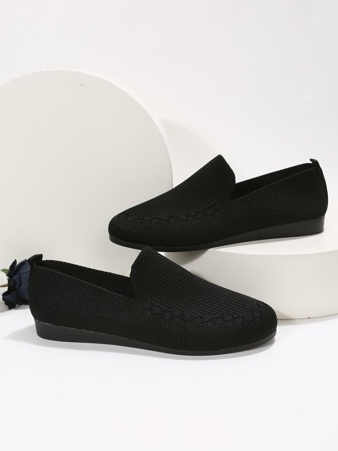 Breathable Mesh Fabric Plus Size Casual Slip On Flat Shoes