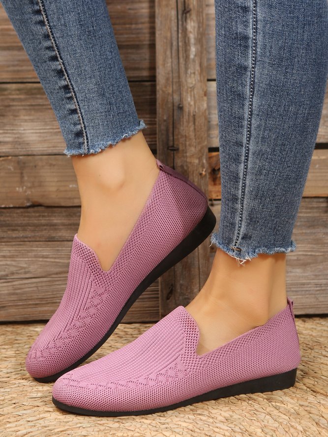 Breathable Mesh Fabric Plus Size Casual Slip On Flat Shoes